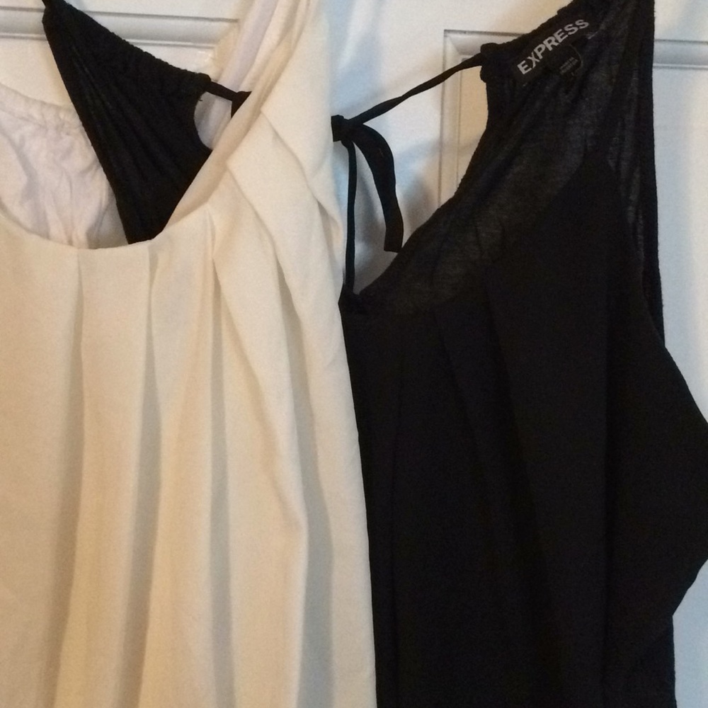 2 pack Express banded pleated tanks